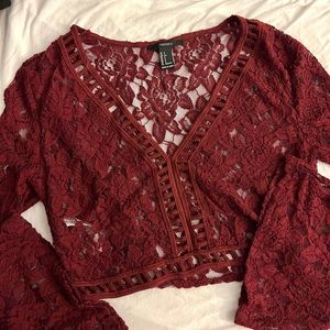 Mesh bell sleeve top